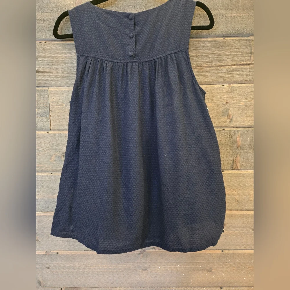 Lucky Brand Navy Embroidered Tank Medium - Picture 8 of 9